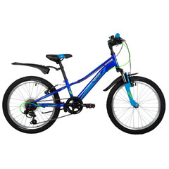 Велосипед NOVATRACK 20" VALIANT сталь, синий, 6-скор, TY21/TS38/SG-6SI, V-brake, короткие крылья