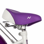 Велосипед NOVATRACK 20" BUTTERFLY, белый-фиолетовый, тормоз ножной, крылья и багажник