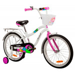Велосипед NOVATRACK 20", CANDY, белый, полная защита цепи, тормоз нож., сумочка на руль, крылья и ба