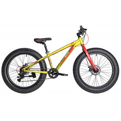 Велосипед NOVATRACK FATBIKE 24" SUV алюм.рама 13, зеленый, 7-скор, TY200/TS38, диск.торм.STG