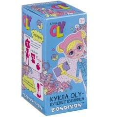 Набор игровой Bondibon 11,5см куколка OLY- путешественница c одеждой, аксессуарами, подставкой и медвежонком, ВОХ13х6х6см, арт. 45006.