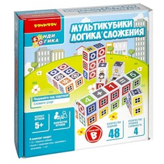 Игра настольная логическая с т.з.Bondibon "МУЛЬТИКУБИКИ. ЛОГИКА СЛОЖЕНИЯ"
